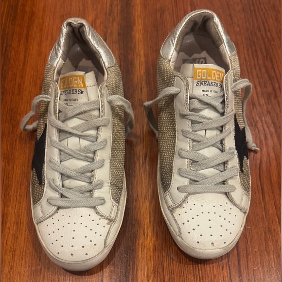 Golden Goose Silver and Black Woven Sneakers - Picture 2 of 7